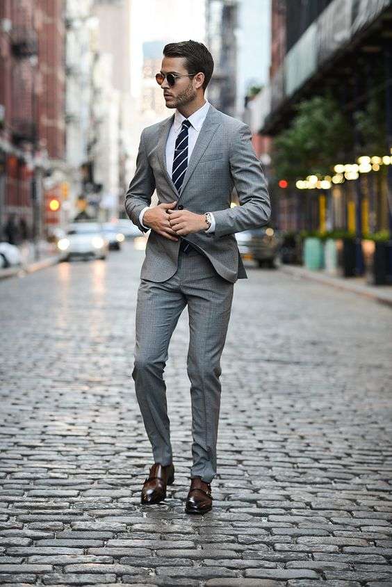 2017-Latest-Coat-Pant-Designs-Grey-Men-Suit-Casual-Slim-Fit-Tuxedo-2-Piece-Blazer-Style Faubourg Saint Sulpice