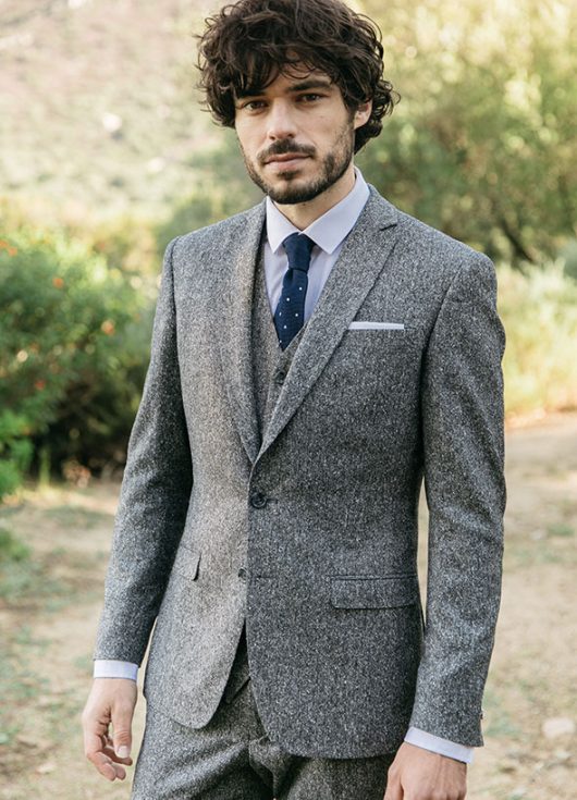 costume gris chiné