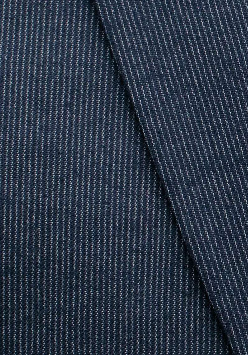 étoffe costume sur mesure bleu foncé motifs traits points blanc veste homme faubourg saint sulpice