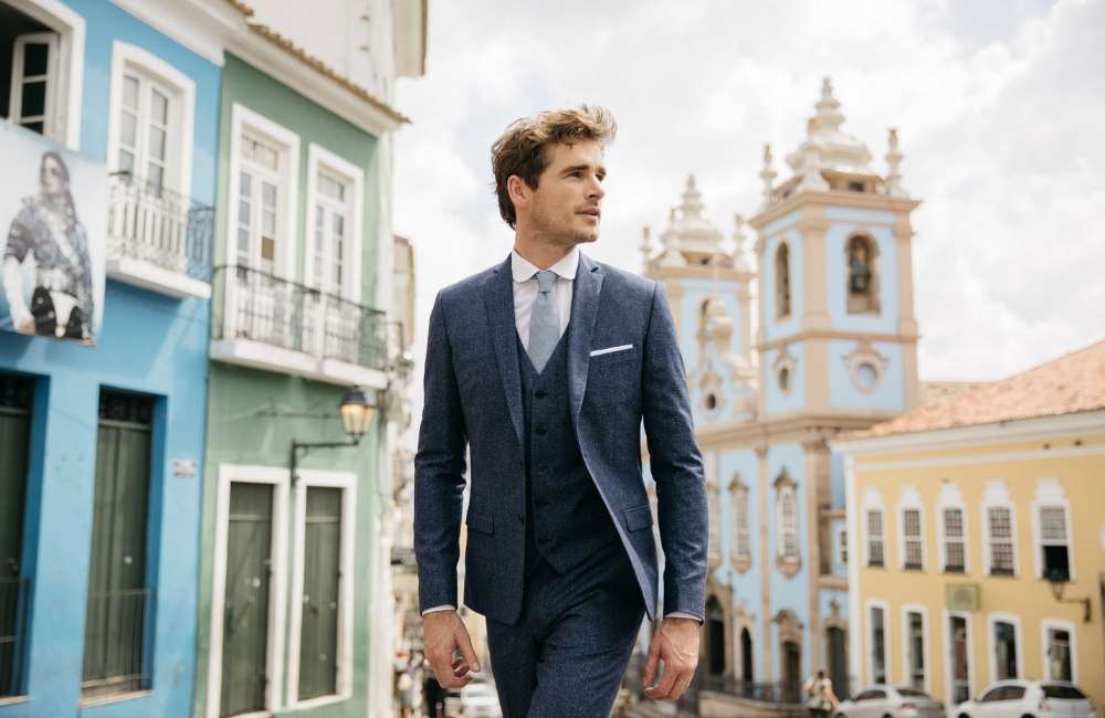 Costume sur mesure 3 pièces bleu