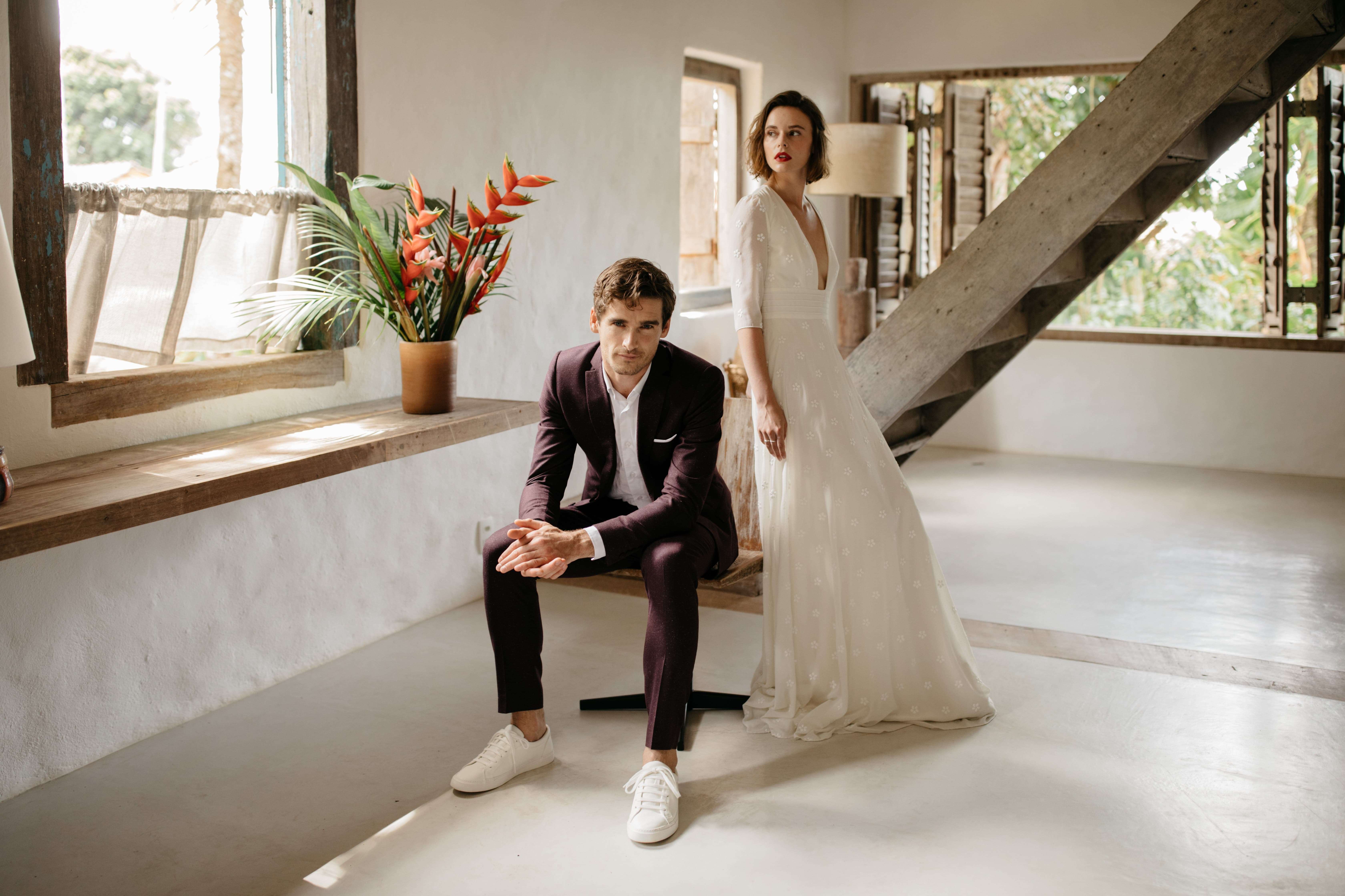couple de mariés bohèmes